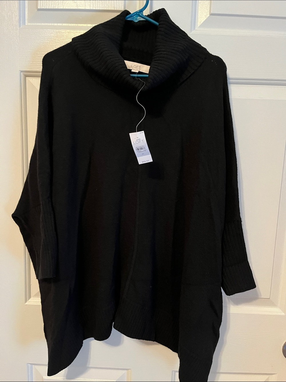 NWT LOFT Black Cowl Neck Oversized Style Sweater